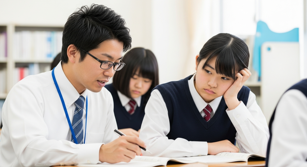 塾講師 やる気のない生徒 教え方の解説イメージ